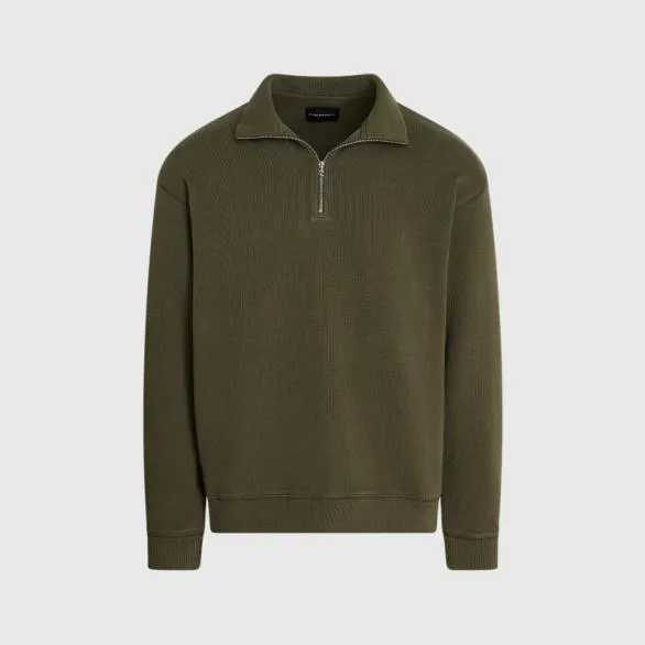 Club Monaco Sweatshirts and Lounge Rib Knit QuarterZip Olive 8211 Men