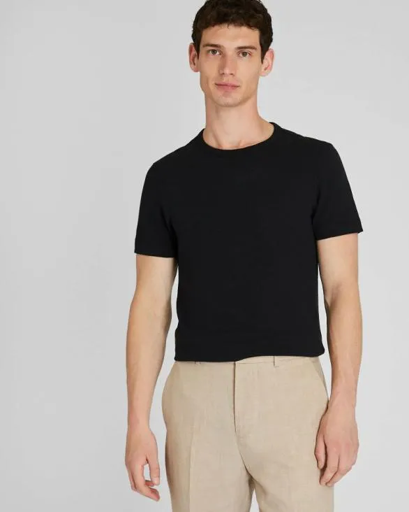 Club Monaco Tees Short Sleeve LinenCotton Piqu Tee Black Base 8211 Men