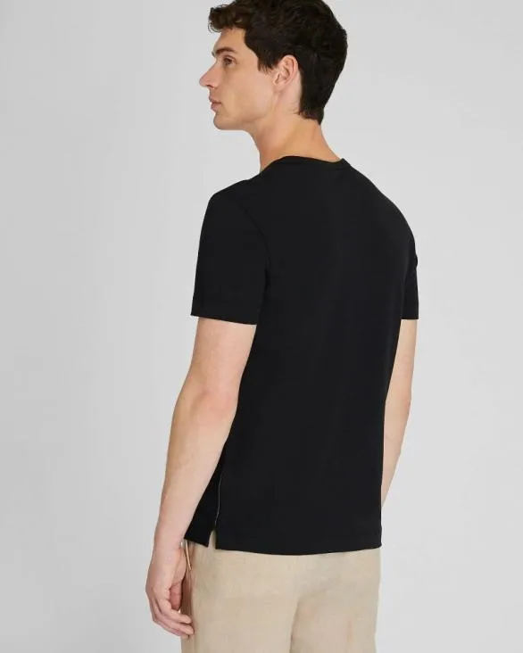 Club Monaco Tees Short Sleeve LinenCotton Piqu Tee Black Base 8211 Men
