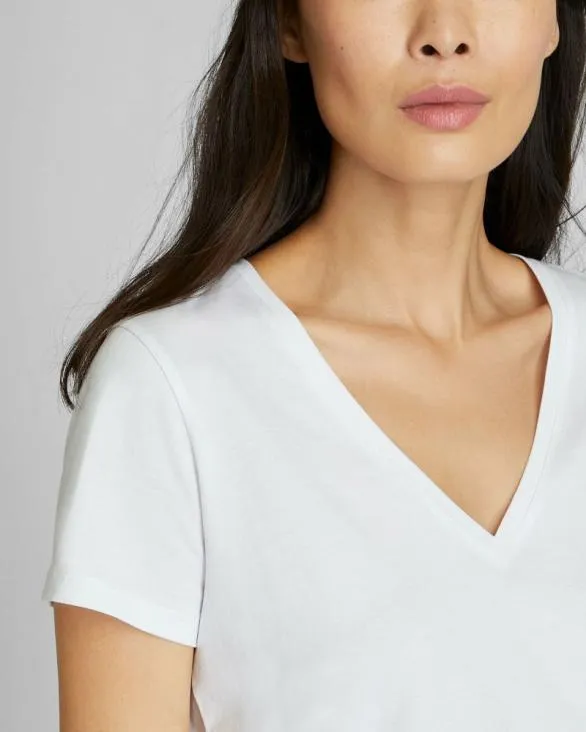 Club Monaco Tees The VNeck Tee White 8211 Women
