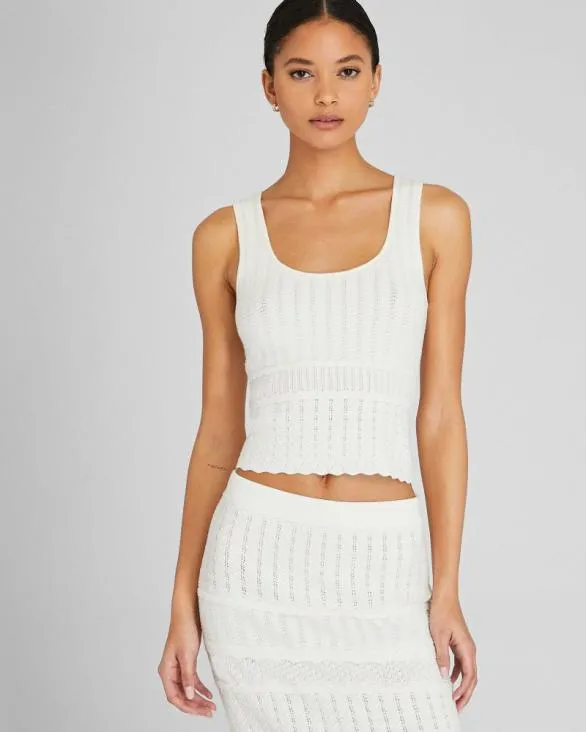 Club Monaco Tops Mixed Stitch Tank White 8211 Women