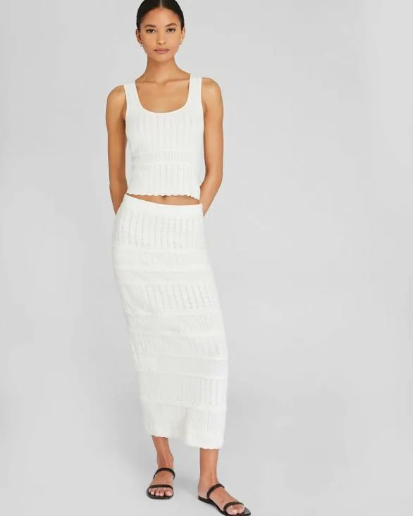 Club Monaco Tops Mixed Stitch Tank White 8211 Women