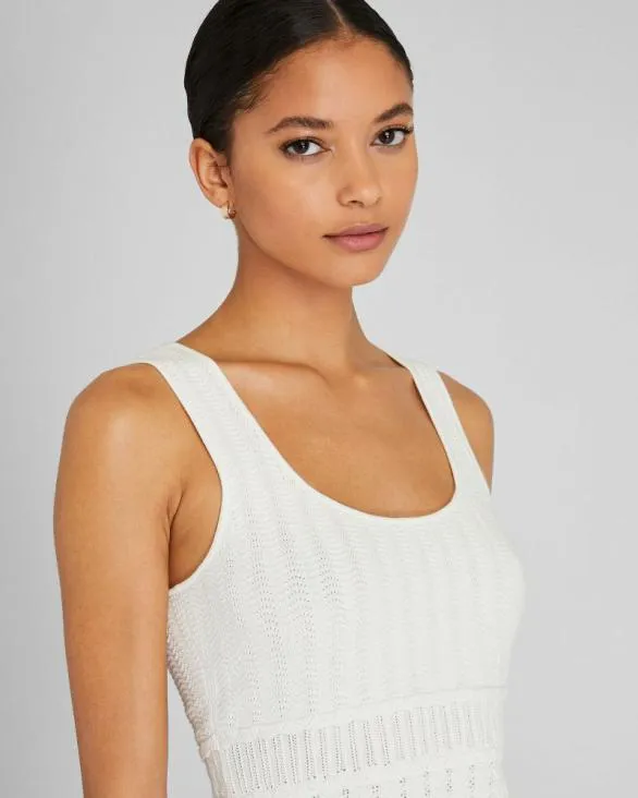 Club Monaco Tops Mixed Stitch Tank White 8211 Women