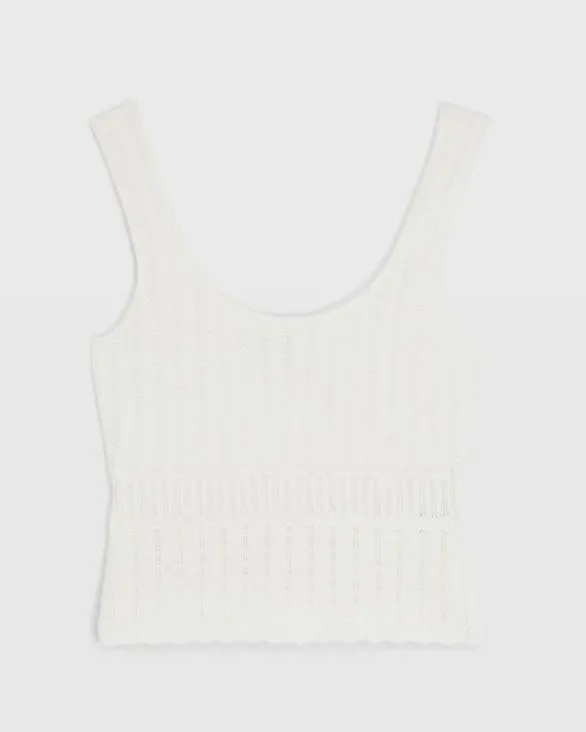 Club Monaco Tops Mixed Stitch Tank White 8211 Women