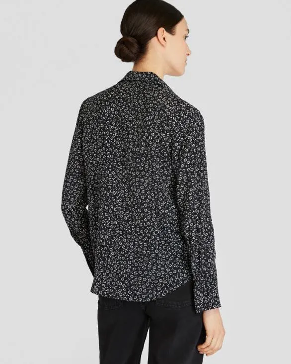 Club Monaco Tops Printed Helek Silk Shirt Black Base 8211 Women