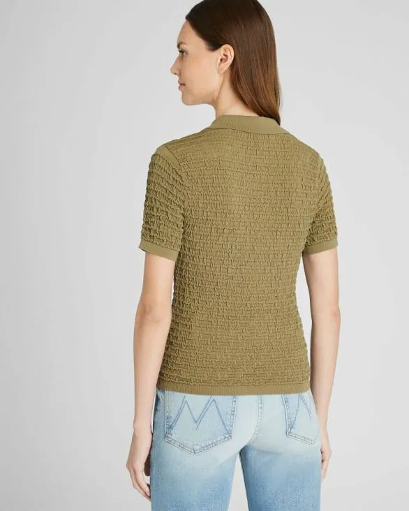 Club Monaco Tops Pucker Stitch Polo Thyme 8211 Women