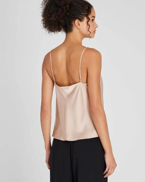 Club Monaco Tops Silk Charmeuse Cowl Neck Cami Dusty Rose 8211 Women