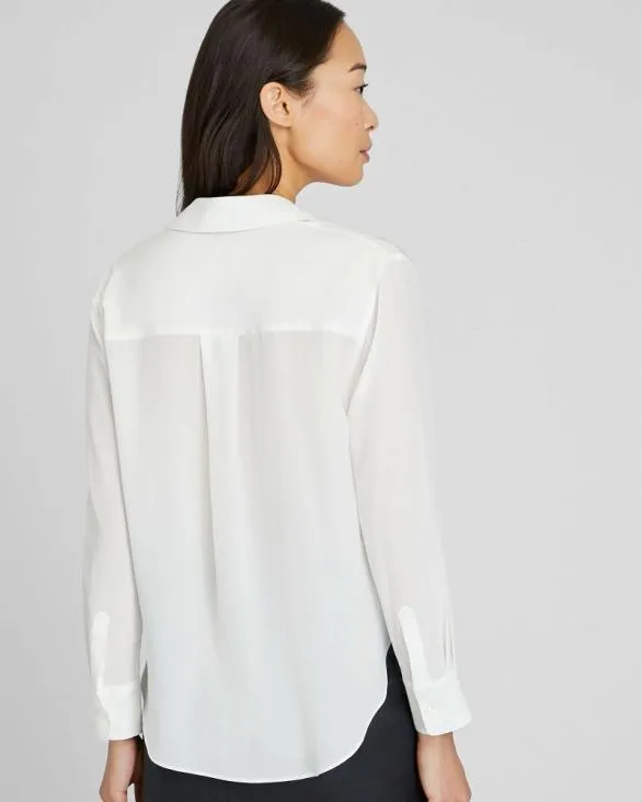 Club Monaco Tops Silk Utility Shirt White 8211 Women