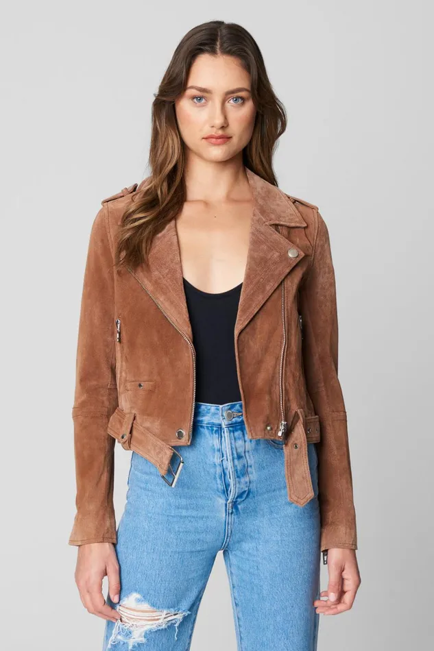 Coffee Bean Moto Jacket Women BLANK NYC Jackets