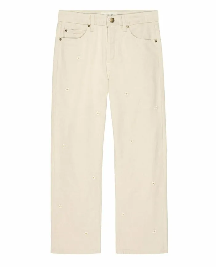 Collection The Great The Embroidered Daisy Wayne Jean Natural With Embroidered Daisies
