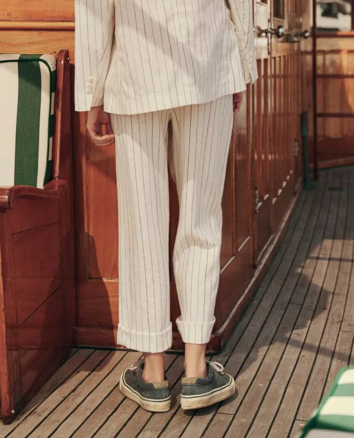 Collection The Great The Maker Trouser Cream Pinstripe