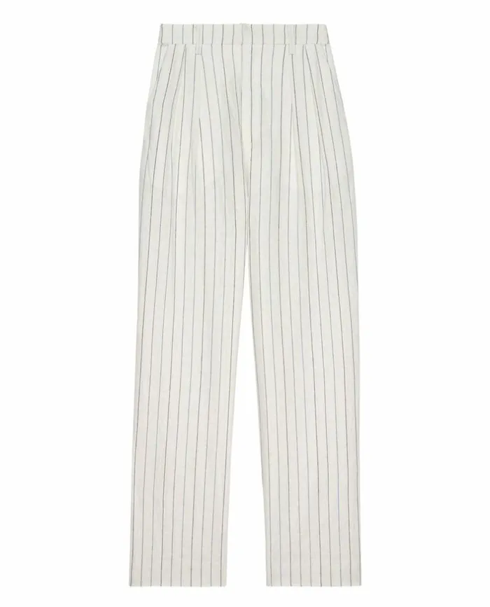 Collection The Great The Maker Trouser Cream Pinstripe