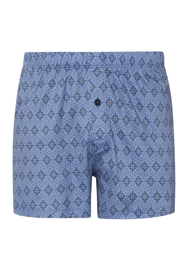 Cotton Knit Boxers Blue Mosaic Men HANRO Boxers