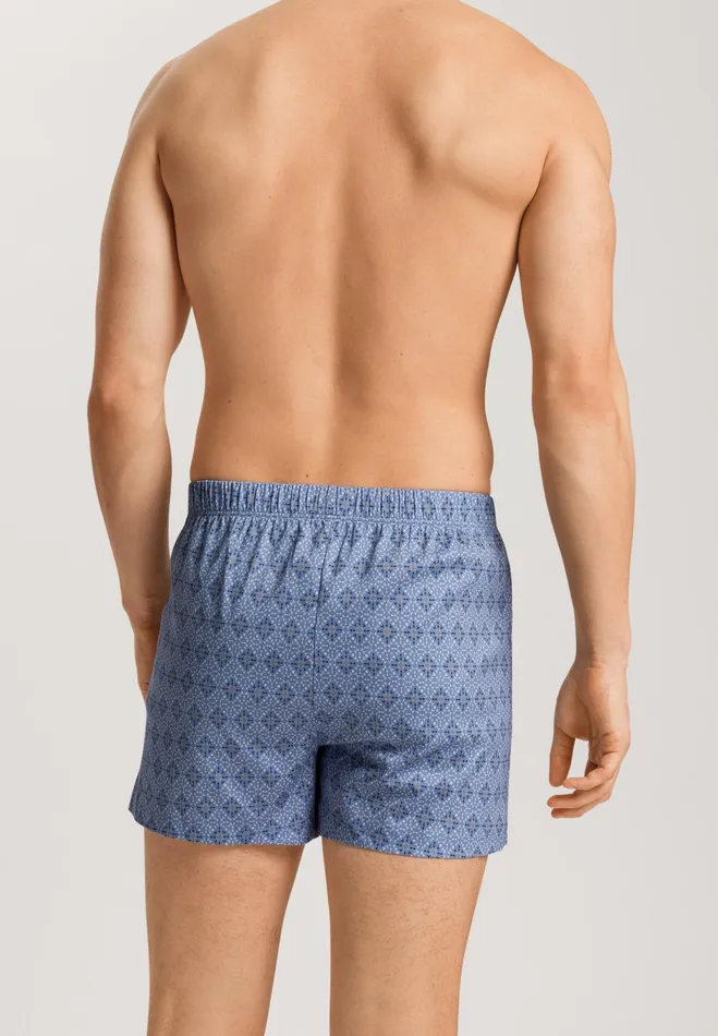 Cotton Knit Boxers Blue Mosaic Men HANRO Boxers