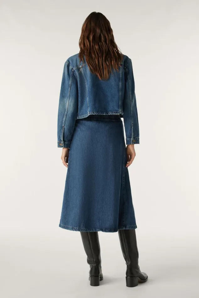 CowieDenim Midi Skirt Clothing Baandsh Skirts and Shorts