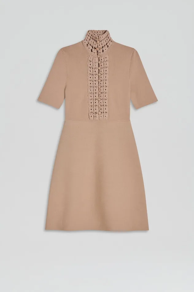 CREPE KNIT DAISY MINI DRESS OAT Women Dresses Scanlan Theodore