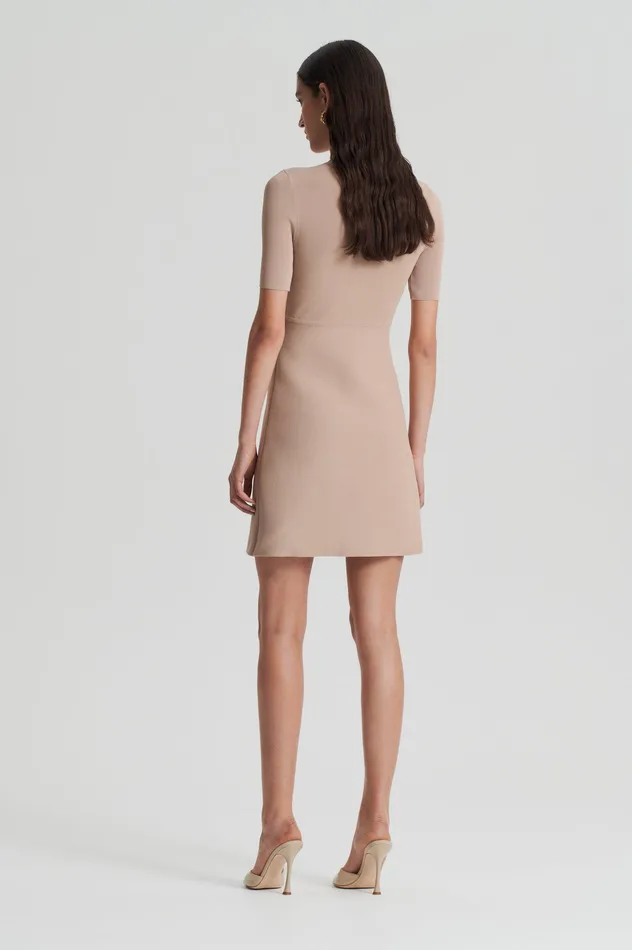 CREPE KNIT DAISY MINI DRESS OAT Women Dresses Scanlan Theodore