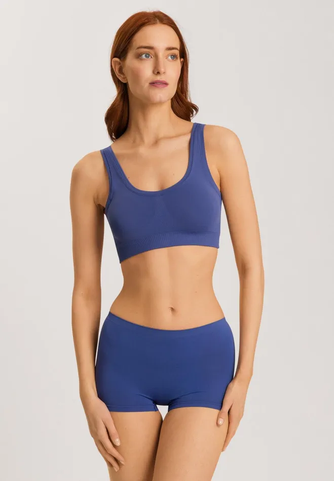 Crop Top Padded Blue Horizon Women HANRO Crop Tops