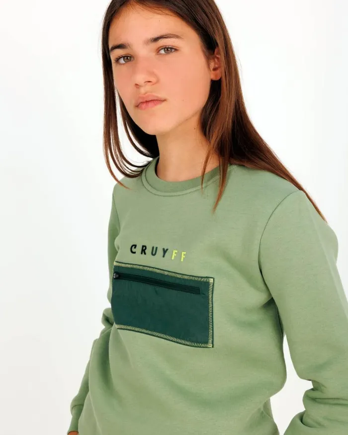 Cruyff Clipper Crewneck Green Junior Sweats and Hoodies Cruyff Clipper Crewneck Green Junior Sweats and Hoodies