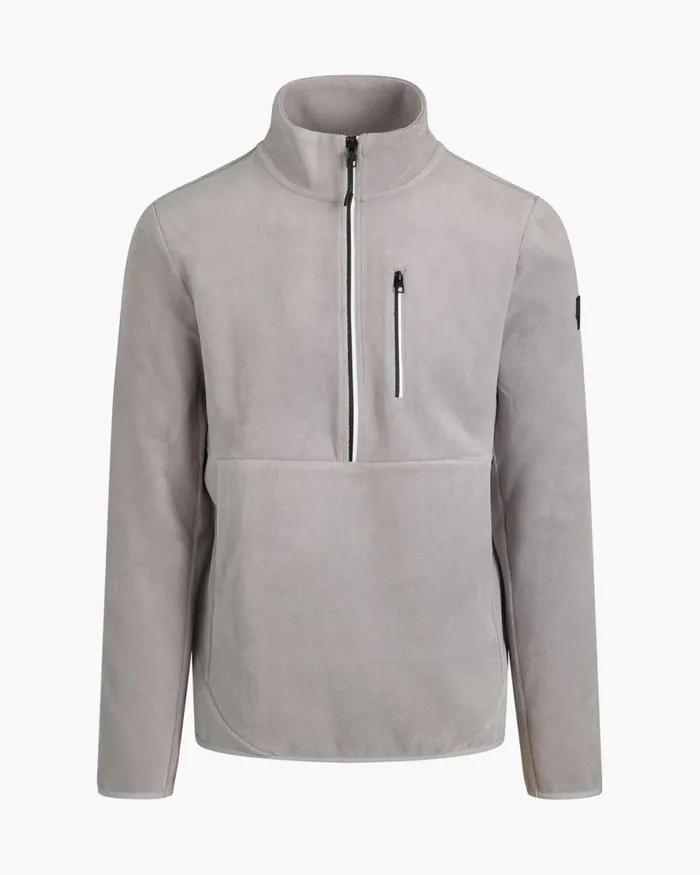 Cruyff Half Zip Fleece Light Grey Men Sweats and Hoodies