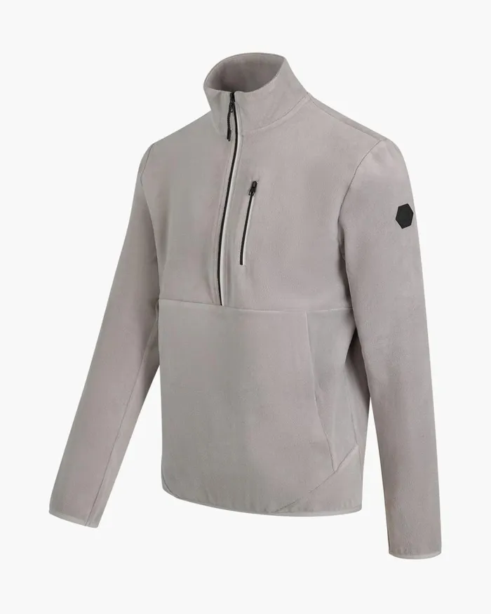 Cruyff Half Zip Fleece Light Grey Men Sweats and Hoodies