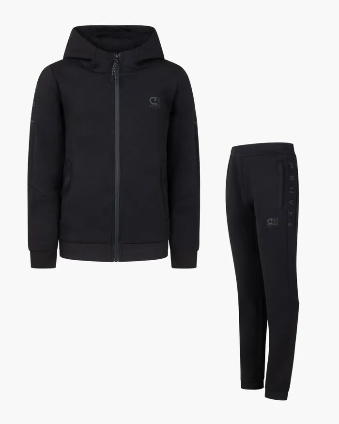 Cruyff Ignite Tape Hood Black Junior Sweats and Hoodies