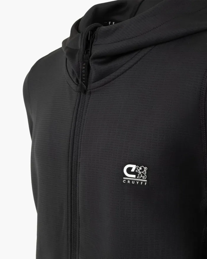 Cruyff Vital Zip Through Black Junior Sweats and Hoodies