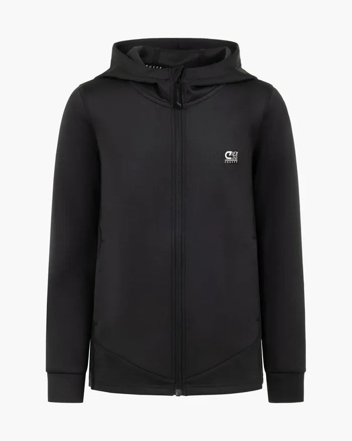 Cruyff Vital Zip Through Black Junior Sweats and Hoodies