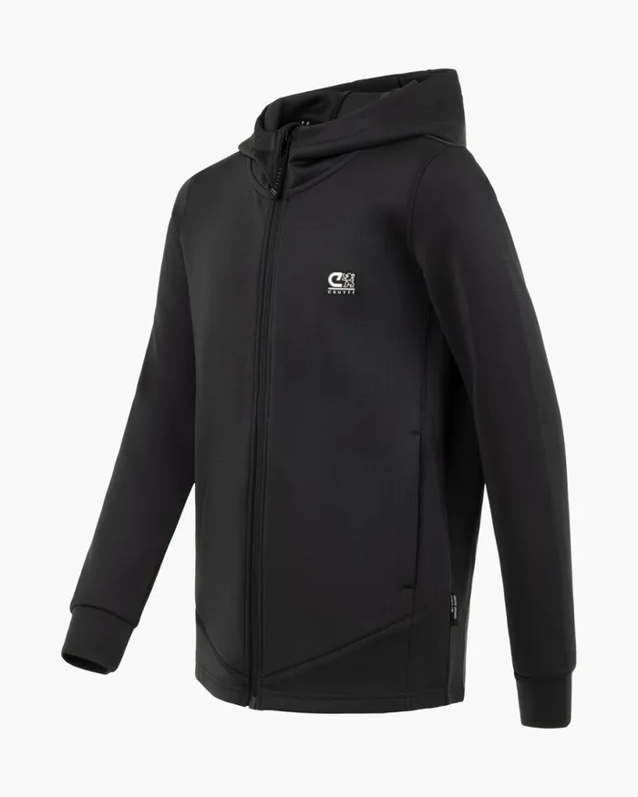 Cruyff Vital Zip Through Black Junior Sweats and Hoodies