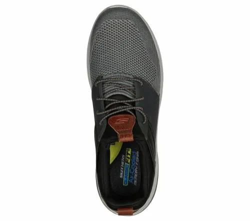 Delson 30 8211 Cicada Gray Black Men SKECHERS SlipOn
