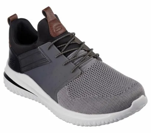 Delson 30 8211 Cicada Gray Black Men SKECHERS SlipOn
