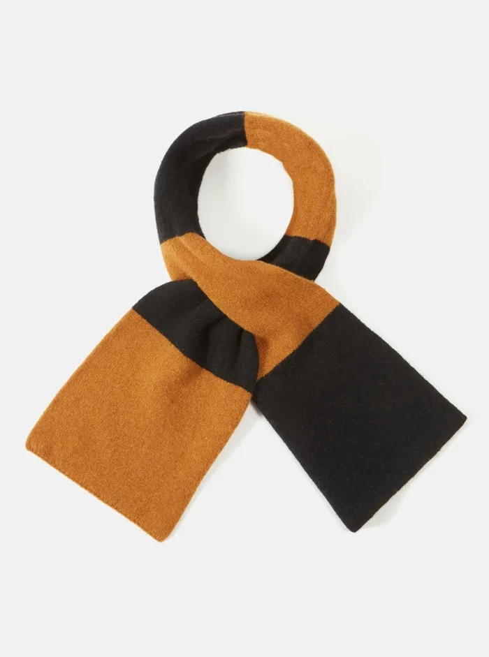 Deluxe Football Scarf In BlackGold Soft Wool Men Universal Works Scarves