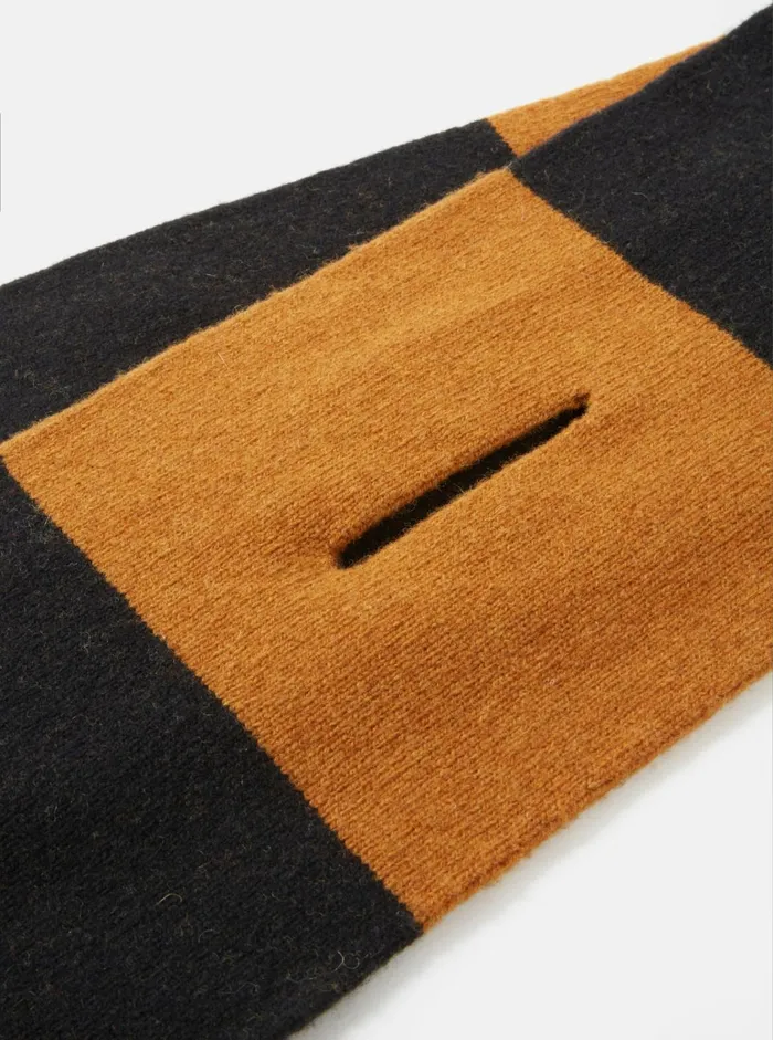 Deluxe Football Scarf In BlackGold Soft Wool Men Universal Works Scarves