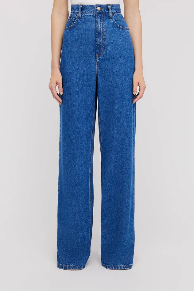 Denim Scanlan Theodore Women DENIM DRAPE LEG JEAN BLUE1175 Denim Scanlan Theodore Women DENIM DRAPE LEG JEAN BLUE1175