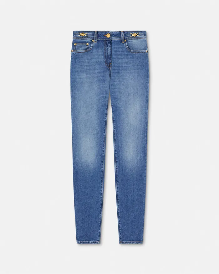 Denim Women Versace Medusa 03995 Skinny Jeans Blue