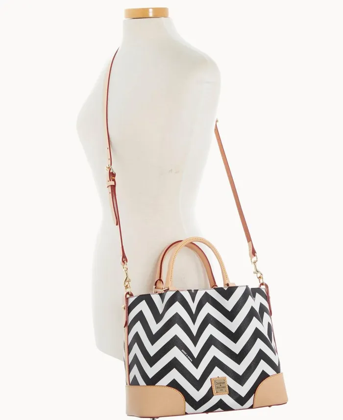 Dooney and Bourke Crossbodies Chevron Brenna Black 8211 WomenMen