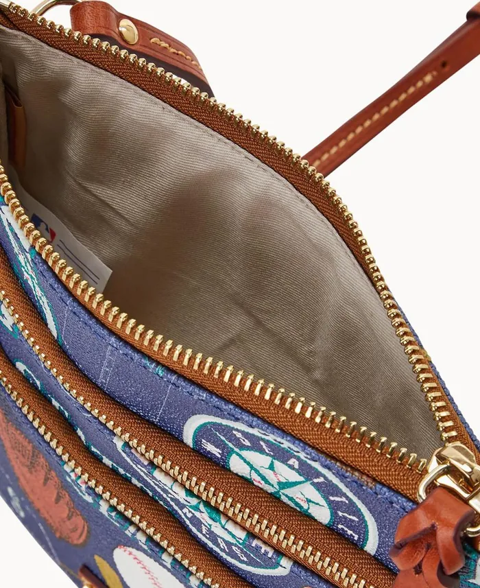 Dooney and Bourke Crossbodies MLB Mariners N S Triple Zip Crossbody Mariners 8211 WomenMen Dooney and Bourke Crossbodies MLB Mariners N S Triple Zip Crossbody Mariners 8211 WomenMen