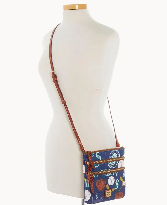 Dooney and Bourke Crossbodies MLB Mariners N S Triple Zip Crossbody Mariners 8211 WomenMen Dooney and Bourke Crossbodies MLB Mariners N S Triple Zip Crossbody Mariners 8211 WomenMen
