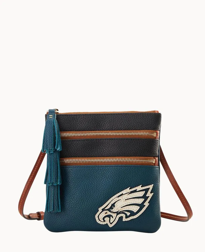 Dooney and Bourke Crossbodies NFL Eagles Triple Zip Crossbody Eagles 8211 WomenMen Dooney and Bourke Crossbodies NFL Eagles Triple Zip Crossbody Eagles 8211 WomenMen