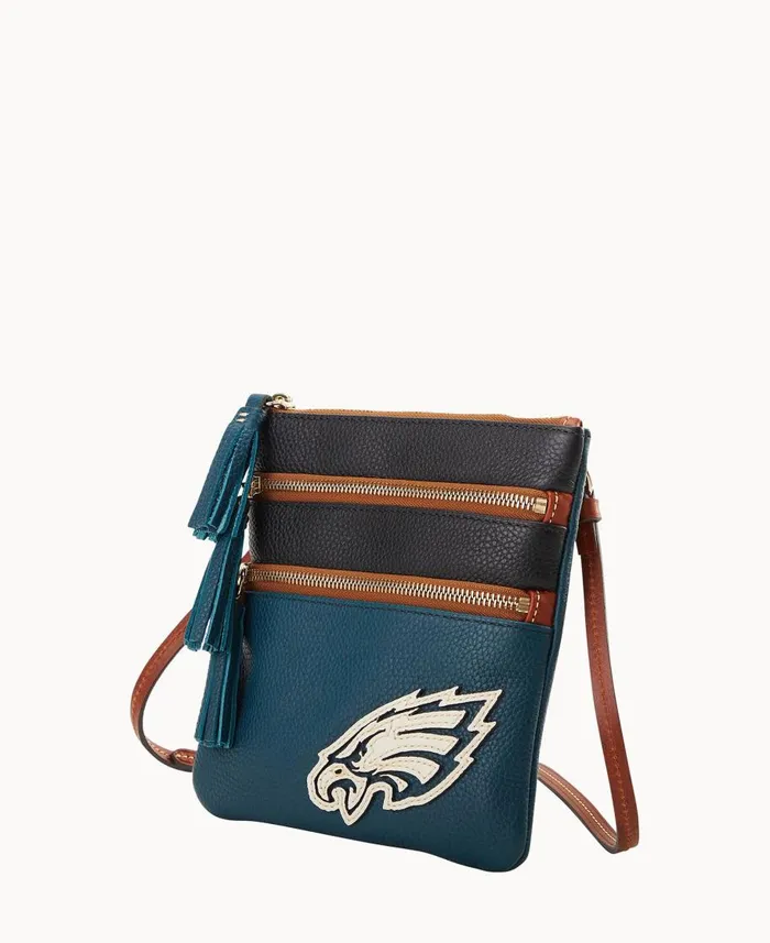 Dooney and Bourke Crossbodies NFL Eagles Triple Zip Crossbody Eagles 8211 WomenMen Dooney and Bourke Crossbodies NFL Eagles Triple Zip Crossbody Eagles 8211 WomenMen