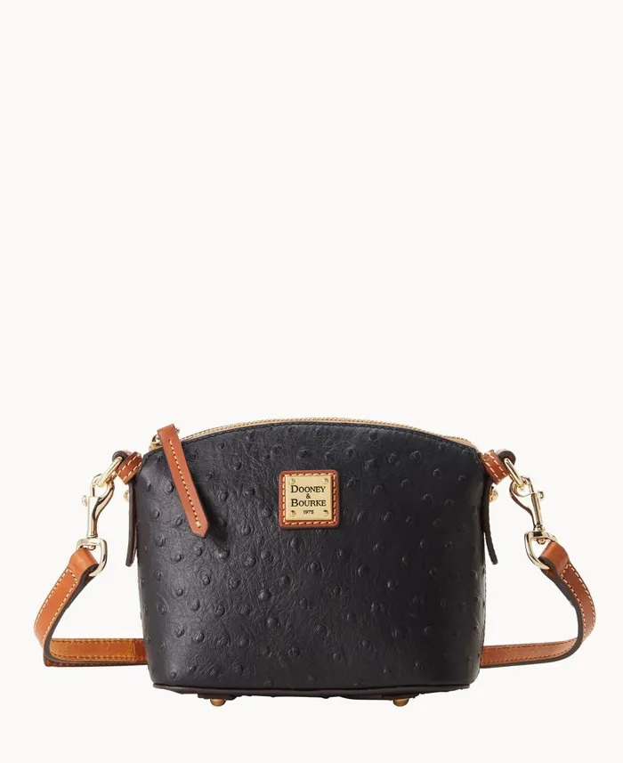 Dooney and Bourke Crossbodies Ostrich Mini Domed Crossbody Black 8211 WomenMen Dooney and Bourke Crossbodies Ostrich Mini Domed Crossbody Black 8211 WomenMen