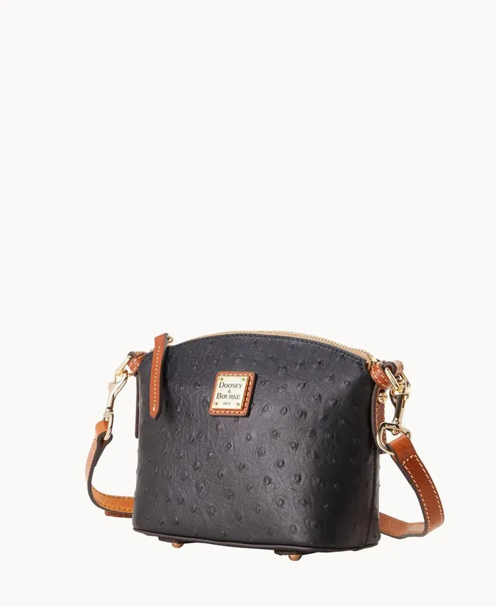 Dooney and Bourke Crossbodies Ostrich Mini Domed Crossbody Black 8211 WomenMen Dooney and Bourke Crossbodies Ostrich Mini Domed Crossbody Black 8211 WomenMen