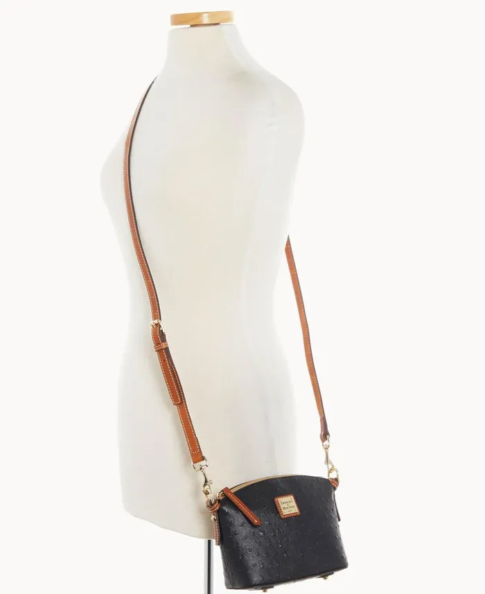 Dooney and Bourke Crossbodies Ostrich Mini Domed Crossbody Black 8211 WomenMen Dooney and Bourke Crossbodies Ostrich Mini Domed Crossbody Black 8211 WomenMen