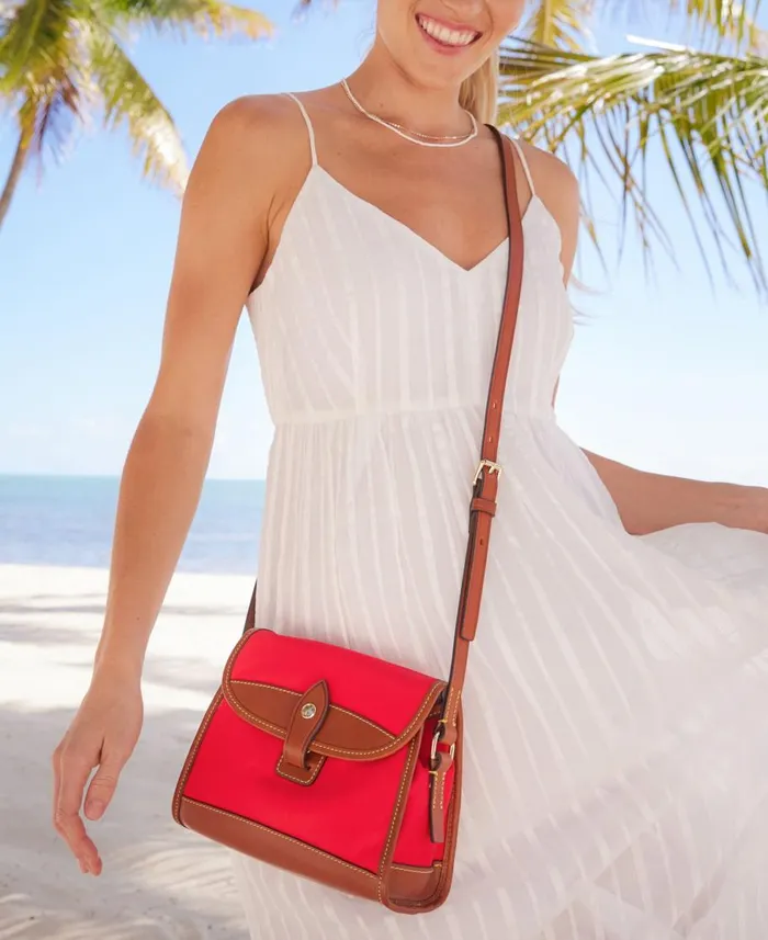 Dooney and Bourke Crossbodies Wayfarer Flap Crossbody Red 8211 WomenMen