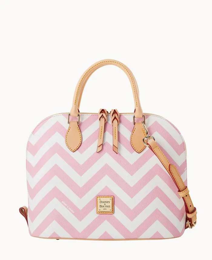 Dooney and Bourke Satchels Chevron Zip Zip Satchel Pink 8211 WomenMen