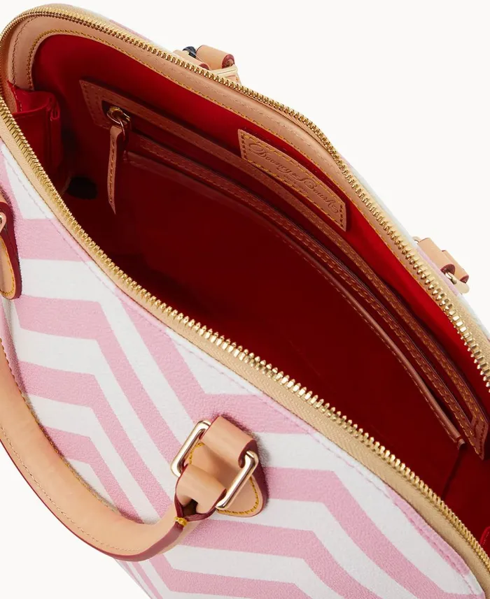 Dooney and Bourke Satchels Chevron Zip Zip Satchel Pink 8211 WomenMen