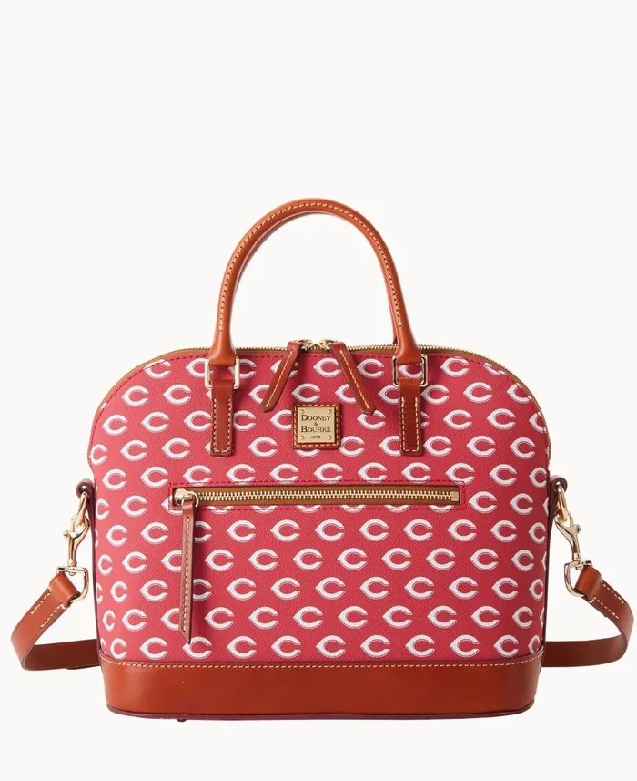 Dooney and Bourke Satchels MLB Reds Domed Zip Satchel Reds 8211 WomenMen
