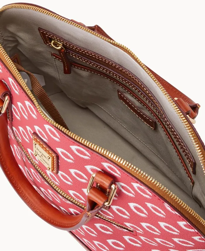 Dooney and Bourke Satchels MLB Reds Domed Zip Satchel Reds 8211 WomenMen