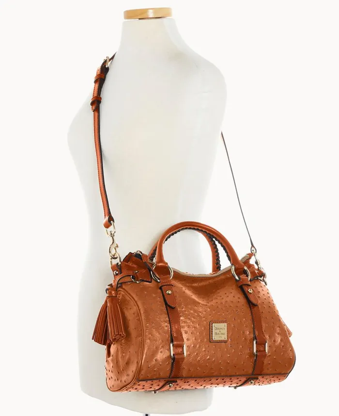 Dooney and Bourke Satchels Ostrich Satchel Caramel 8211 WomenMen