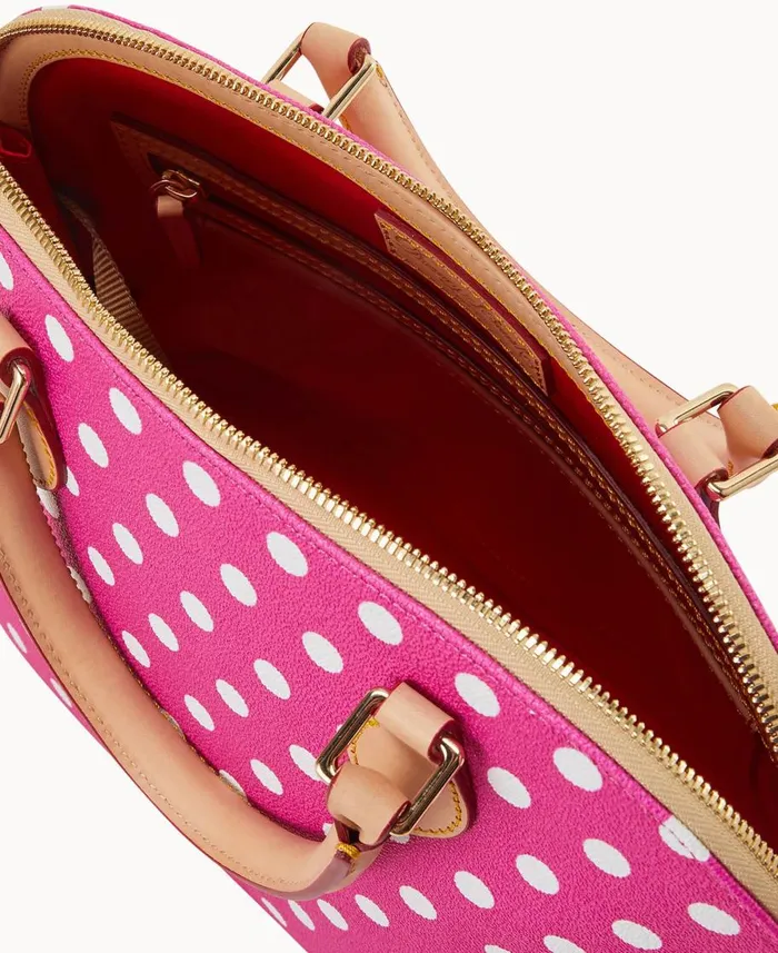 Dooney and Bourke Satchels Polka Dot Zip Zip Satchel Fuchsia 8211 WomenMen